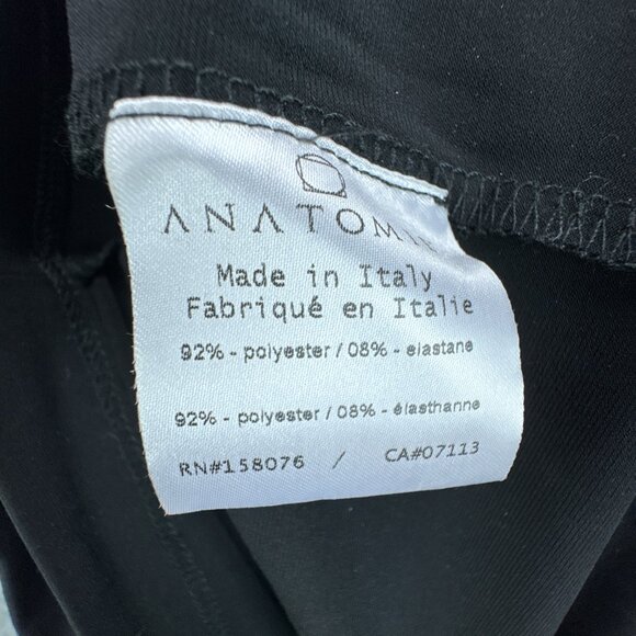 **SOLD**Anatomie Marine Travel Dress Medium Black Form Fitting Ruched Faux Wrap - Picture 9 of 15